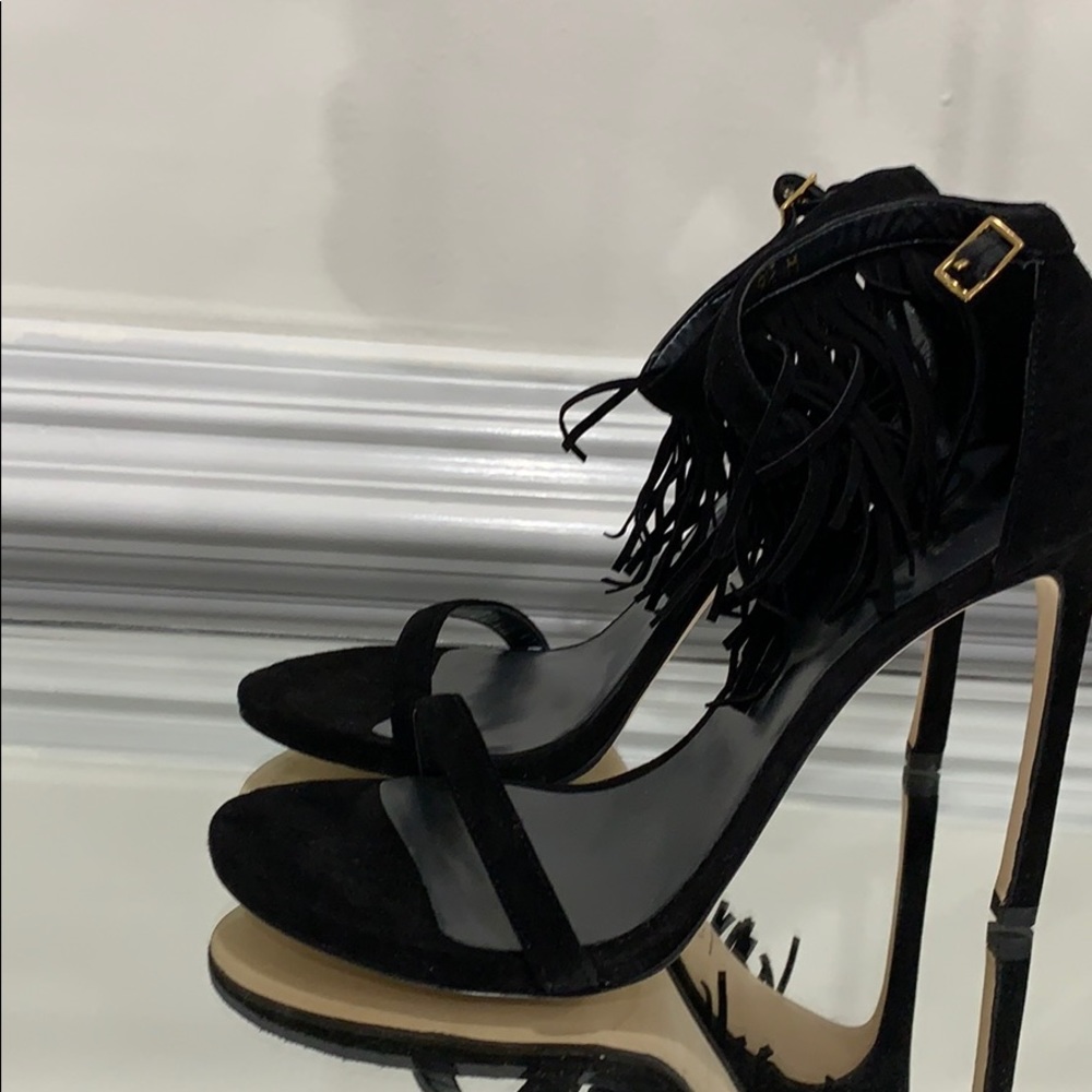 Stuart Weitzman Black Suede Sandals - Picture 3 of 4